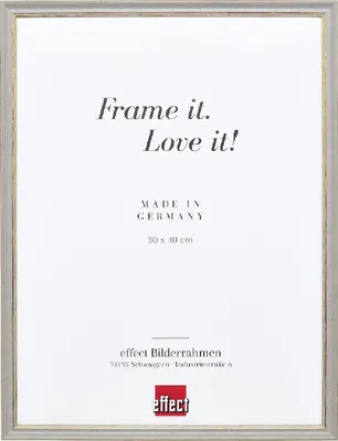 Produktbild von Effektiver, massiver Holzrahmen, Profil 25, grau, 14,8 x 21 cm, mit Museumsglas