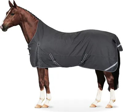 Produktbild von Equinate wasserdichte Regendecke Oakland mit Fleeceinnenfutter 165cm Grau