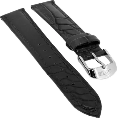Produktbild von Lotus > Uhrenarmband 17mm Krokooptik schwarz Leder > 18240/1 18240