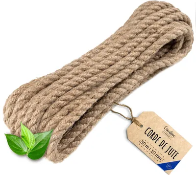 Image de Creative Deco 50m Corde de Jute Epaisseur 10mm