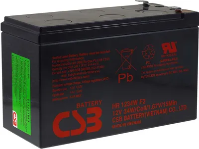 Image de CSB Batterie plomb-acide HR1234WF2 pour APC Back-UPS BK650EI 12V 9Ah