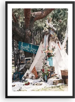 Produktbild von Gerahmtes Poster - Schwarzer Rahmen - Jungvermählten Liebe Landschaft - 50x70 cm - Wand Bild - Wanddeko - Wandbilder - Kunstposter - Wandposter - Bilderrahmen - Bilder - Kunstdruck - P2BPA50x70-4642