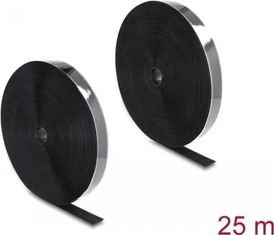 Image de DELOCK Strapazierfähiges Klettband L 25 m x B 25 mm schwarz