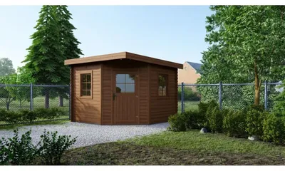Image de Abri de jardin en bois - 8m2 - 3x3m - Traité - Ep. 28mm - Couleur: marron - DOM753 - ALTANKA