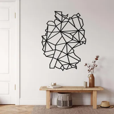 Obrázok produktu pre Wallity, elegantné kovové doplnky na stenu, čierna farba, 55 x 75 cm | 100% kov