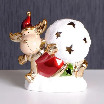 Produktbild von Edzard WEIHNACHTSELCH mit Schneekugel Elch Weihnachten Dekoration