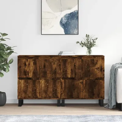 Produktbild von The Living Store Sideboards 2 Stk. Räuchereiche Holzwerkstoff