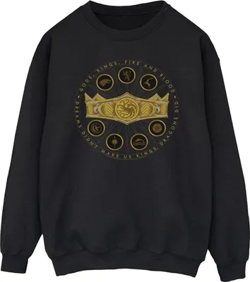 Produktbild von Game Of Thrones: House Of The Dragon - "Gods Kings Fire And Blood" Sweatshirt für Herren BI26885 (M) (Schwarz)