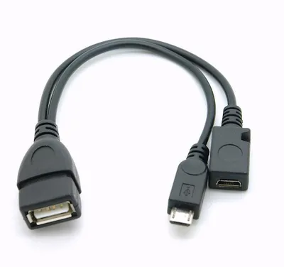 Produktbild von USB 2.0 OTG Y-Adapterkabel mit Stromeinspeisung A-Buchse - Micro B-Stecker & Buchse 0,15m