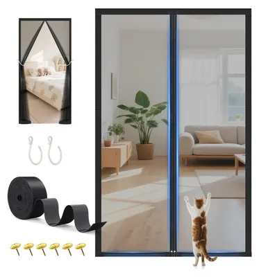 Image de Omgoods - Porte magnétique anti-insectes pour balcon, 90 x 200 cm