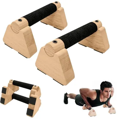 Produktbild von Liegestützgriffe Holz Parallettes Home Training
