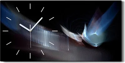 Produktbild von Dekor Leinwand Uhr Wandbilder Quarz 60x30 digitales fraktales Kunst - weiße Hände