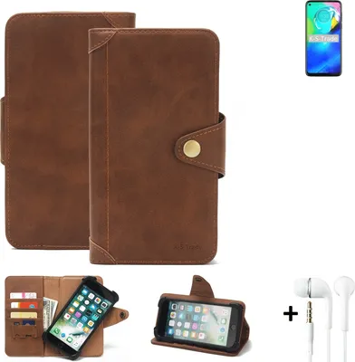 Produktbild von K-S-Trade Handyhülle Schutzhülle kompatibel mit Motorola Moto G Power  Walletcase Bookstyle Schutz Case Hülle Wallet Flipcase Cover PolyurethanBraun inkl.