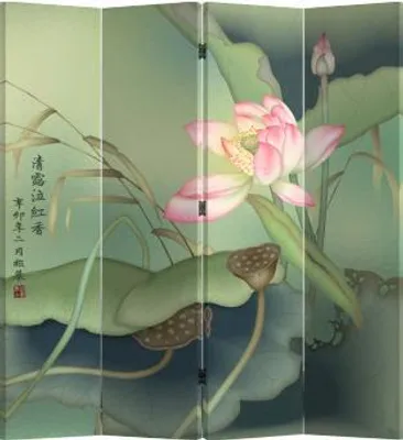 Image de Fine Asianliving Paravent Séparation de pièce Mur espagnol Room Divider Séparateur de pièce Protection visuelle Japonais Oriental Chinois L160xH180cm Toile imprimée double face Asiatique