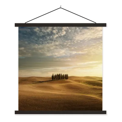 Produktbild von MuchoWow® Textilposter Toskana - Bäume - Italien 60x60 cm mit schwarzem Rahmen - Posteraufhänger