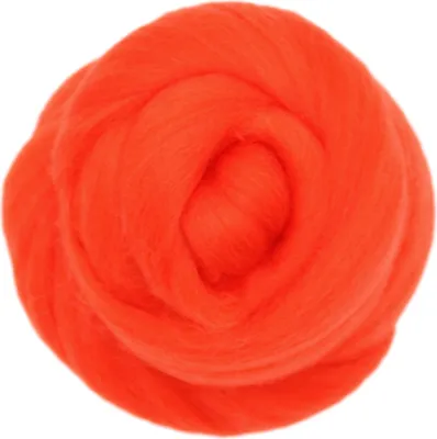 Produktbild von Filzwolle 20g feiner Kammzug Schafwolle (Merino) 21mic Leuchtrot-20g