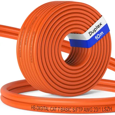 Produktbild von hb-digital CAT 7 Kabel BASIC Duplex 10m AWG23 S/FTP LSZH Class Eca LAN Kabel