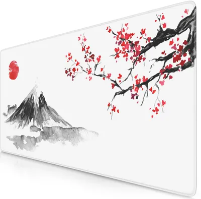 Produktbild von Titanwolf Gaming Mauspad XXL, 900 x 400 x 3 mm, Schreibtischunterlage, abwaschbar, rutschfeste Rückseite, Geschwindigkeit & Präzision, Ink Sakura 4