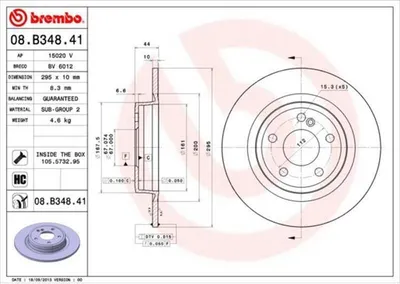 Immagine prodotto di 2x BREMBO 08.B348.41 Disco freno asse posteriore