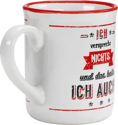 Produktbild von Kaffee Becher 300ml mit Spruch: Ich verspreche nichts und das halte ich auch