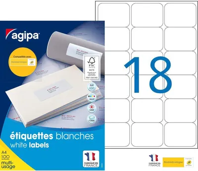 Immagine prodotto di agipa Universal-Etiketten, 63,5 x 46,6 mm, weiá
