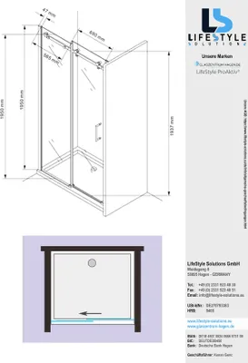 Obrázok produktu pre Sklenené dvere do sprchy, posuvné, rozmer 130x195 cm, sklo ESG