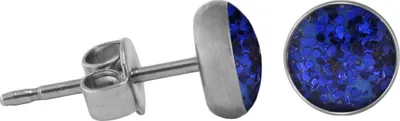 Produktbild von Chirurgenstahl Ohrstecker Glitterline Farbe - Dunkelblau Größe - 8 mm