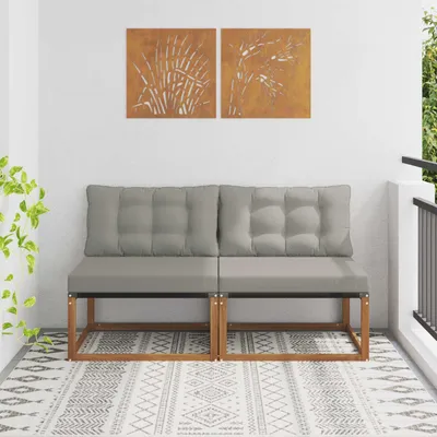 Produktbild von "im Sonderangebot"2 Stück Outdoor Mittelsofa/Couchgarnitur - CLORIS - Outdoor-Möbel - für Garten/Terrasse - Massivholz Akazie Natur - Gartensofas Promotion349717