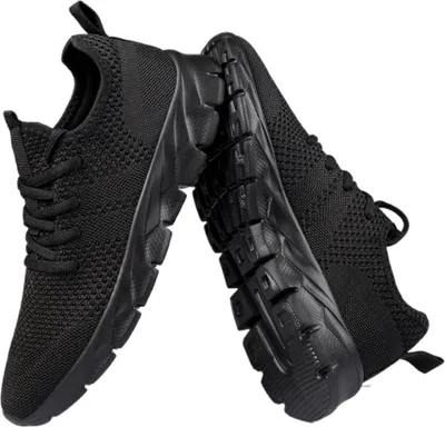 Produktbild von Männer Casual Sport Schuhe Leichte Turnschuhe Outdoor Atmungsaktive Mesh Schwarz Laufschuhe Athletische Jogging Tennis Schuhe, Größe:43