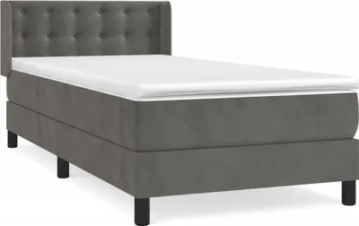 Obrázok produktu pre vidaXL Boxspring posteľ s matracom Dark Grey 90x190 cm Velvet