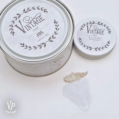 Produktbild von JDL Vintage Paint Antique Wax Möbelwachs 300 ml – Natürliches Antikwachs für Kreidefarbe – Schutz & Vintage Finish – Bienenwachs & Carnaubawachs – Shabby Chic Möbelpflege - Pearl