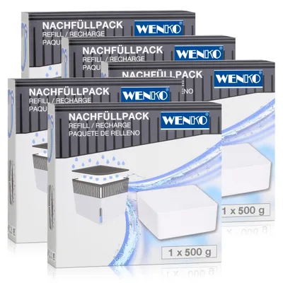 Produktbild von Wenko 50260100 Design Raumentfeuchter Cube Nachfüller 500g (5er Pack)
