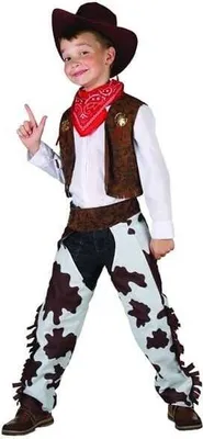 Immagine prodotto di Costume da piccolo cowboy Wild West bianco e marrone - 110-122 (4-6 anni)