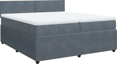 Produktbild von vidaXL Boxspringbett mit Matratze Dunkelgrau 200x200 cm Samt