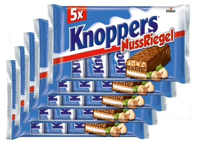 Produktbild von Knoppers Nussriegel mit Haselnüssen und Karamell 5er Pack 5x 200g