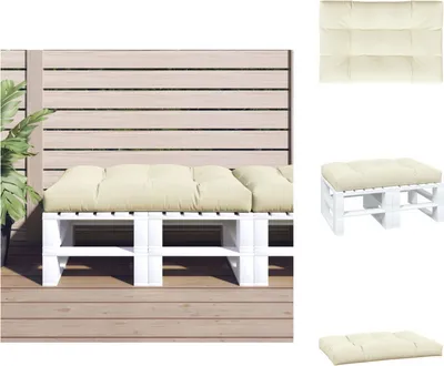 Immagine prodotto di vidaXL Cuscino Pallet crema 120x80x12 cm in tessuto - Cuscino da seduta