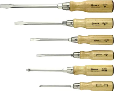 Produktbild von CONNEX Schraubendreher-Satz, Holz-Griff, 6-tlg., COX321206