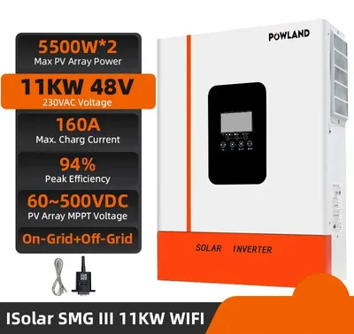 Obrázek produktu pro Solární měnič 11 kW - Solární měnič s duální technologií MPPT a funkcí monitorování přes Wi-Fi