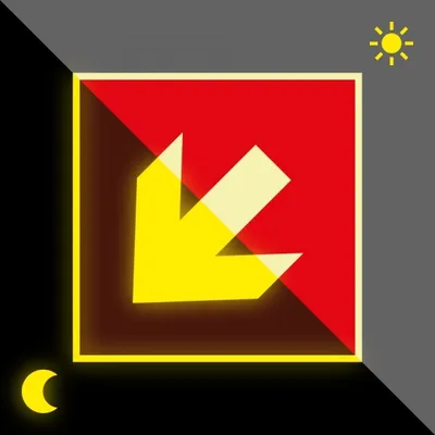 Produktbild von Schild | PERMALIGHT power langnachleuchtend Brandschutzzeichen Richtungspfeil...
