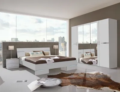 Produktbild von Komplettschlafzimmer >Anna< in WEISS - 509x208x210cm (BxHxT)