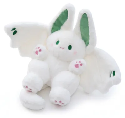 Produktbild von Fliegendes Weißes Kaninchen Fledermaus Plüschtier Kuscheltier Stofftier Cartoon Kinder Geschenk - Farbe: Weiß-Grün