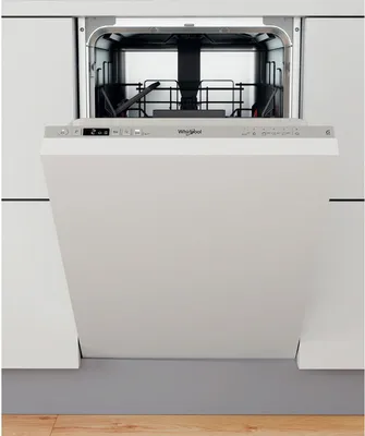Produktbild von Whirlpool WSIC 3M27, Voll integriert, Single (45 cm breit), Silber, Tasten, 1,3 m, 1,55 m