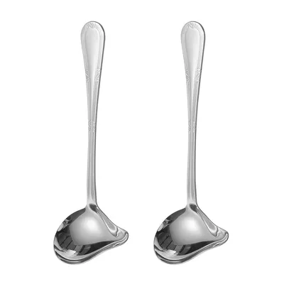 Produktbild von Soßenlöffel Edelstahl 2er Set, Sauciere Löffel aus Edelstahl,mit Ausgießer,Spülmaschinenfest für Sauce Suppe Küche