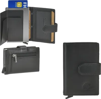 Produktbild von Greenburry RFID Card-Slider Geldbörse Kartenetui schwarz/silber