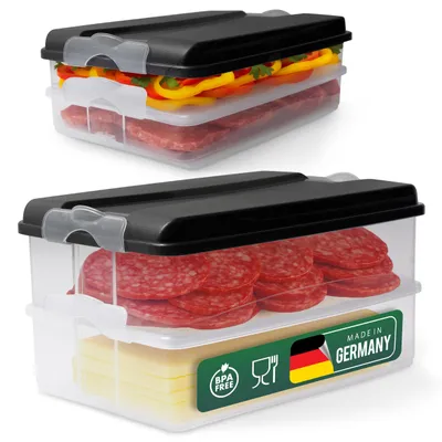 Immagine prodotto di Contenitore per alimenti contenitori per conservazione - Impilabile - Senza BPA - Set da 6 - 24 x 16,5 cm