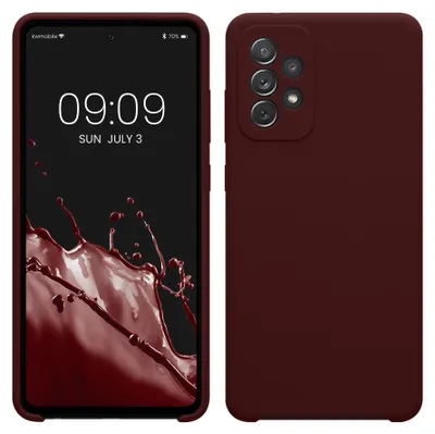 Produktbild von kwmobile Handyhülle für Samsung Galaxy A72 Hülle - Case Silikon - Kabelloses Laden - Schutzhülle Cover in Bordeaux Violett