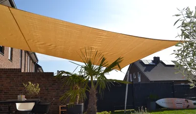 Obrázek produktu pro Sluneční plachta s upevněním, HDPE 180 g/m², béžová 360 cm