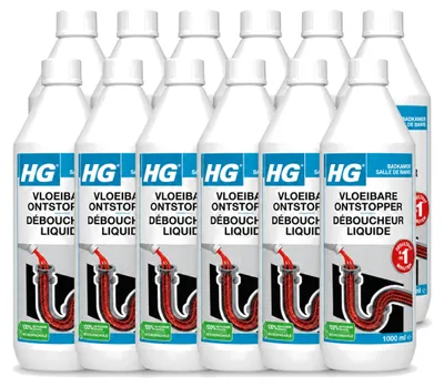 Produktbild von 12 x HG Flüssiger Abflussreiniger - 1L - Vorteilspackung - 12 Stücke