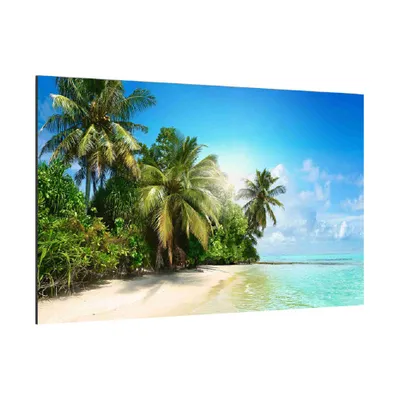 Obrázek produktu pro Skleněná magnetická tabule- dekorativní obraz PLÁŽ PALMY MOŘE 90x60 cm