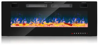 Productafbeelding van Eikuavons Elektrische Kachel, 50 inch, 1500W, inbouwmodel met Wi-Fi, bedienbaar via app, afstandsbediening, timer en 144 vlameffecten, geschikt voor de woonkamer